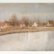 Laurits Andersen Ring – Der Dorfteich in Ring, Seeland 1890 | Giclée Kunstdruck gerahmt