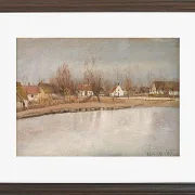 Laurits Andersen Ring – Der Dorfteich in Ring, Seeland 1890 | Giclée Kunstdruck gerahmt