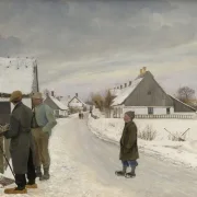 Laurits Andersen Ring | Maleren i landsbyen -1897 | Indrammet kunsttryk | Realisme