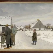 Laurits Andersen Ring | Maleren i landsbyen -1897 | Indrammet kunsttryk | Realisme