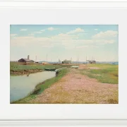 Laurits Andersen Ring – Der Fluss und der Hafen von Frederiksværk 1900 | Giclée Kunstdruck gerahmt