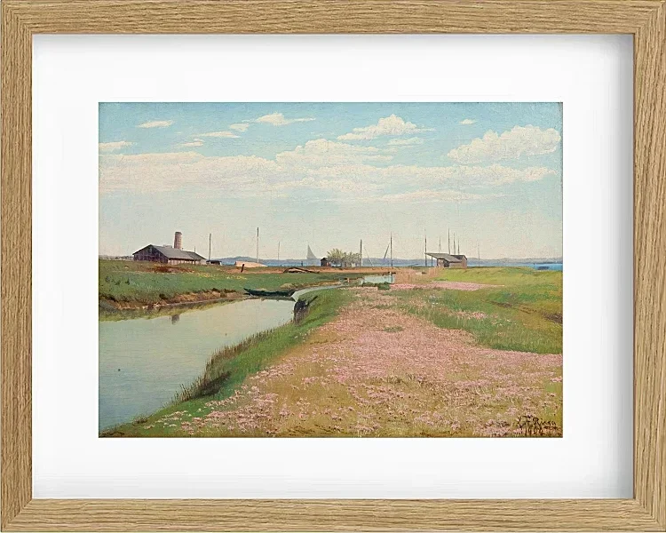 Laurits Andersen Ring – Der Fluss und der Hafen von Frederiksværk 1900 | Giclée Kunstdruck gerahmt