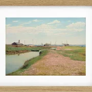 Laurits Andersen Ring – Der Fluss und der Hafen von Frederiksværk 1900 | Giclée Kunstdruck gerahmt