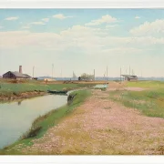 Laurits Andersen Ring – Der Fluss und der Hafen von Frederiksværk 1900 | Giclée Kunstdruck gerahmt
