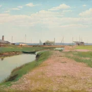 Laurits Andersen Ring | Åen og havnen ved Frederiksværk – 1900 | Indrammet kunsttryk | Realisme