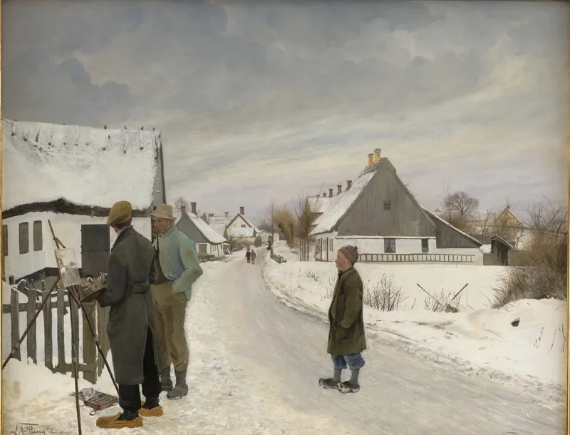 Laurits Andersen Ring – Der Maler im Dorf 1897 | Giclée Kunstdruck gerahmt