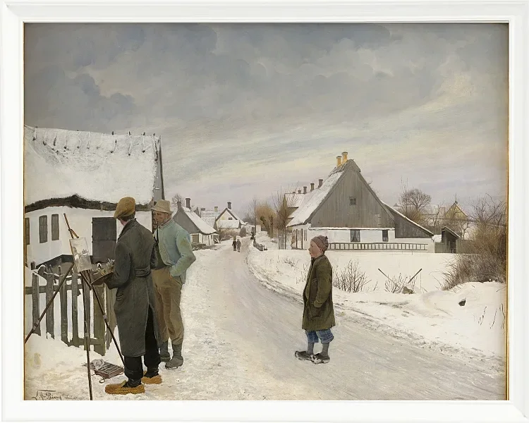 Laurits Andersen Ring – Der Maler im Dorf 1897 | Giclée Kunstdruck gerahmt