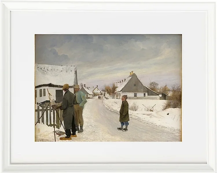 Laurits Andersen Ring – Der Maler im Dorf 1897 | Giclée Kunstdruck gerahmt
