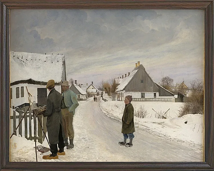 Laurits Andersen Ring – Der Maler im Dorf 1897 | Giclée Kunstdruck gerahmt