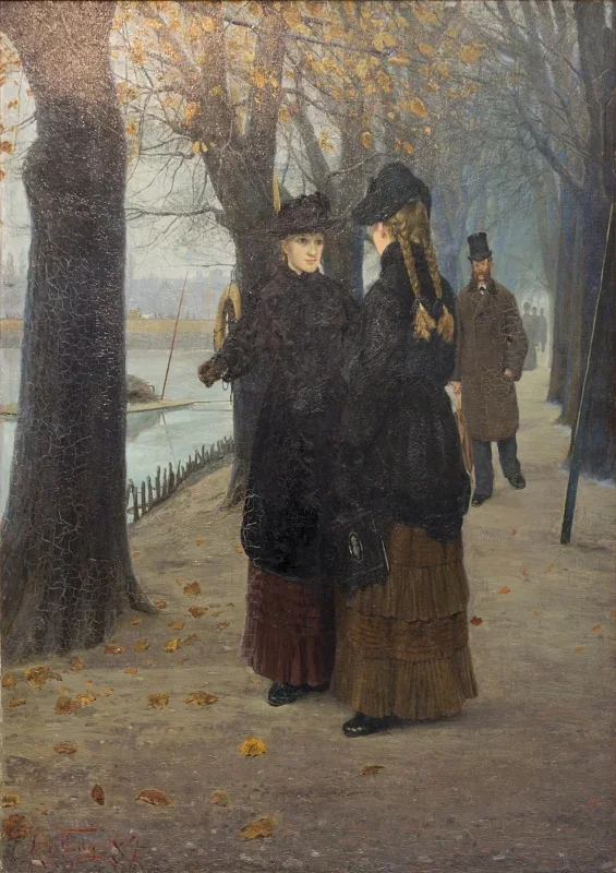 Laurits Andersen Ring | Fra Dosseringen i København - 1884 | Indrammet kunsttryk | Realisme