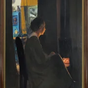 Laurits Andersen Ring | Tusmørke. Kunstnerens Hustru – 1898 | Indrammet kunsttryk | Realisme
