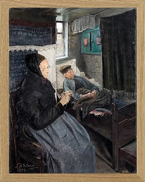 Laurits Andersen Ring – Der kranke Mann 1902 | Giclée Kunstdruck gerahmt