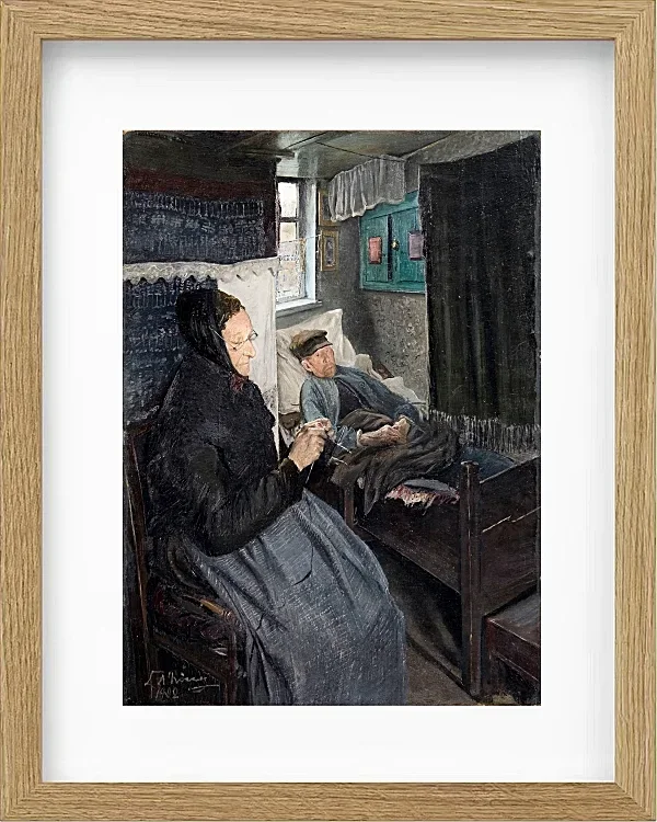Laurits Andersen Ring – Der kranke Mann 1902 | Giclée Kunstdruck gerahmt