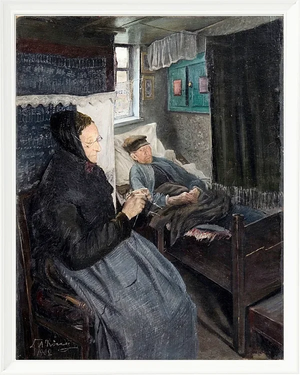 Laurits Andersen Ring – Der kranke Mann 1902 | Giclée Kunstdruck gerahmt