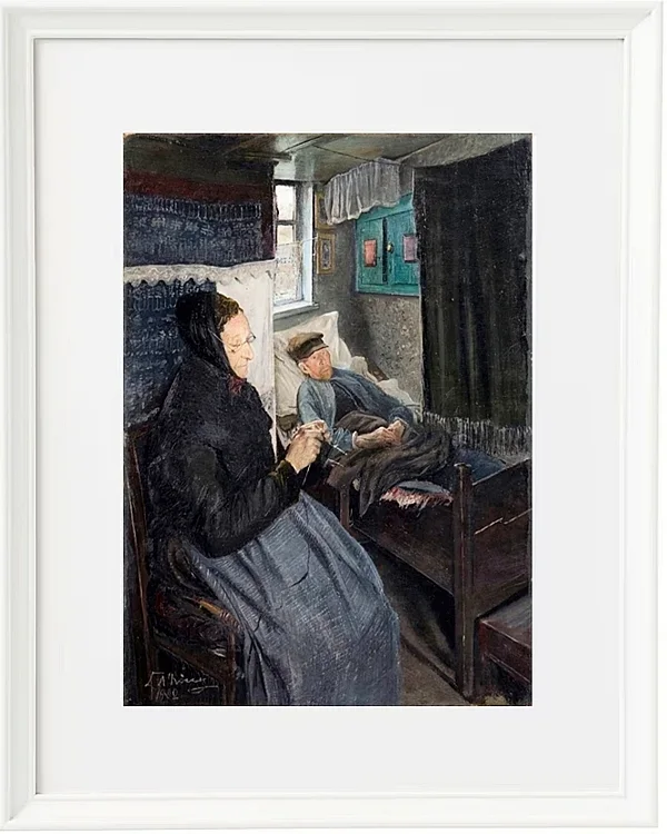 Laurits Andersen Ring – Der kranke Mann 1902 | Giclée Kunstdruck gerahmt