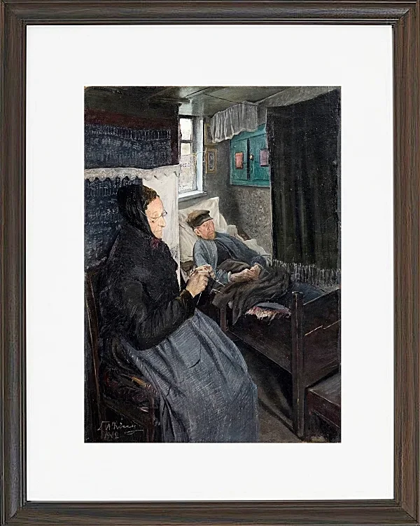 Laurits Andersen Ring – Der kranke Mann 1902 | Giclée Kunstdruck gerahmt
