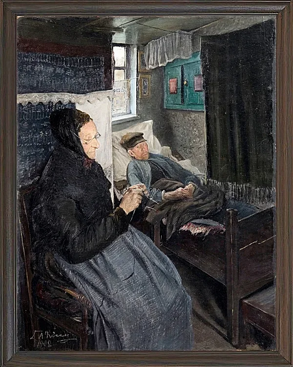 Laurits Andersen Ring – Der kranke Mann 1902 | Giclée Kunstdruck gerahmt