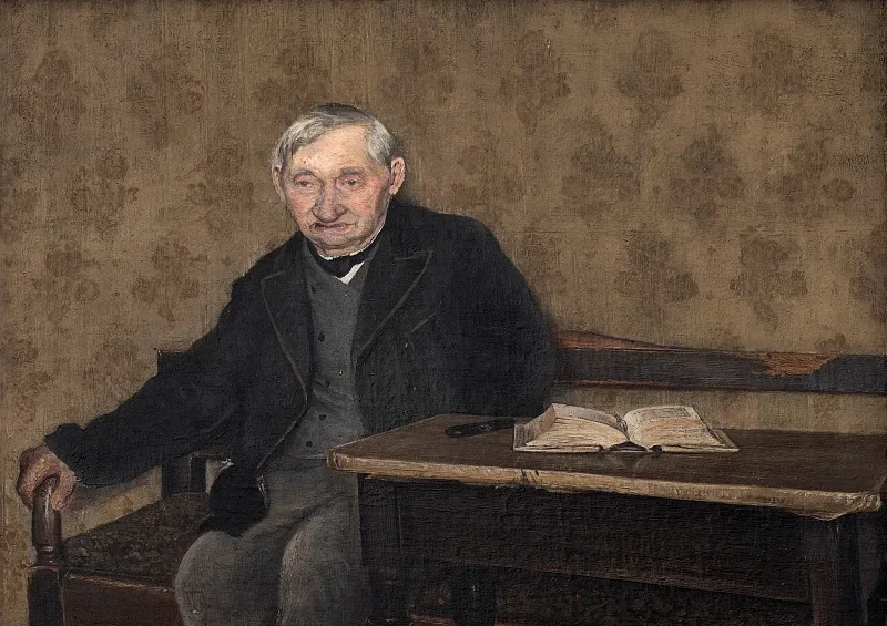 Laurits Andersen Ring | Den gamle mand. Baldersbrønde - 1904 | Indrammet kunsttryk | Realisme
