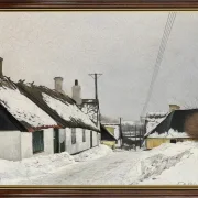 Laurits Andersen Ring | Brøndgade i sne - 1929 | Indrammet kunsttryk | Realisme