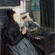 Laurits Andersen Ring | Den syge mand – 1902 | Indrammet kunsttryk | Realisme