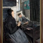Laurits Andersen Ring | Den syge mand – 1902 | Indrammet kunsttryk | Realisme