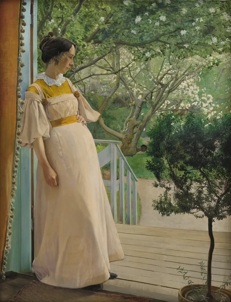 Laurits Andersen Ring – Die Frau des Künstlers 1897 | Giclée Kunstdruck gerahmt