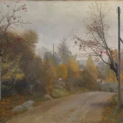 Laurits Andersen Ring – Die Straße bei Mogenstrup Zeeland, Herbst 1888 | Giclée Kunstdruck gerahmt