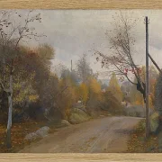 Laurits Andersen Ring – Die Straße bei Mogenstrup Zeeland, Herbst 1888 | Giclée Kunstdruck gerahmt