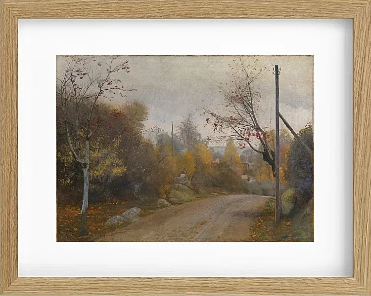 Laurits Andersen Ring – Die Straße bei Mogenstrup Zeeland, Herbst 1888 | Giclée Kunstdruck gerahmt