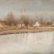 Laurits Andersen Ring | Landsbydammen ved Ring, Sjælland – 1890 | Indrammet kunsttryk | Realisme