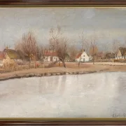 Laurits Andersen Ring | Landsbydammen ved Ring, Sjælland – 1890 | Indrammet kunsttryk | Realisme