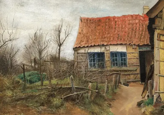 Laurits Andersen Ring | Den gamle smedje - 1875 | Indrammet kunsttryk | Realisme