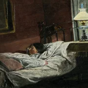 Laurits Andersen Ring | Das kranke Mädchen. Stella Kähler – 1905 | Gerahmter Kunstdruck | Realismus