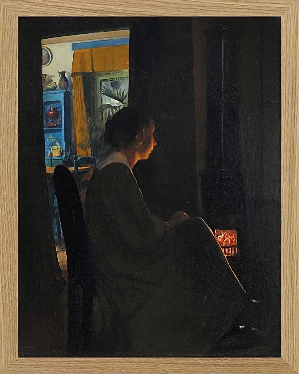 Laurits Andersen Ring – Dämmerung. Die Frau des Künstlers 1898 | Giclée Kunstdruck gerahmt