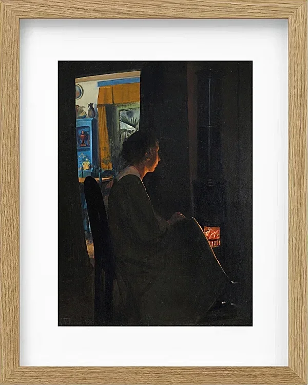 Laurits Andersen Ring – Dämmerung. Die Frau des Künstlers 1898 | Giclée Kunstdruck gerahmt