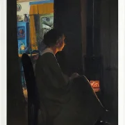 Laurits Andersen Ring – Dämmerung. Die Frau des Künstlers 1898 | Giclée Kunstdruck gerahmt