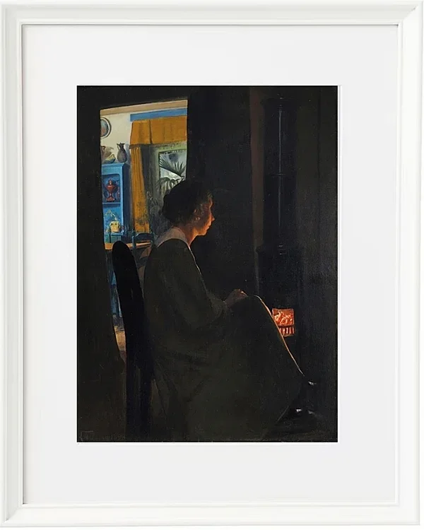 Laurits Andersen Ring – Dämmerung. Die Frau des Künstlers 1898 | Giclée Kunstdruck gerahmt