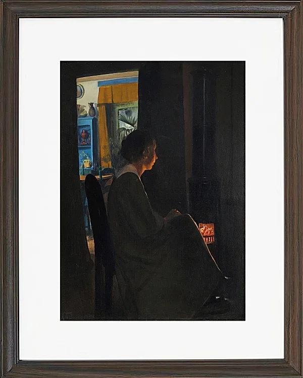 Laurits Andersen Ring – Dämmerung. Die Frau des Künstlers 1898 | Giclée Kunstdruck gerahmt