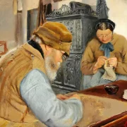Laurits Andersen Ring – Dorfbewohner 1887 | Giclée Kunstdruck gerahmt