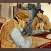 Laurits Andersen Ring – Dorfbewohner 1887 | Giclée Kunstdruck gerahmt