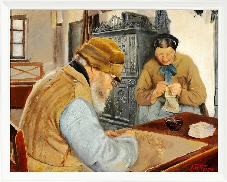 Laurits Andersen Ring – Dorfbewohner 1887 | Giclée Kunstdruck gerahmt