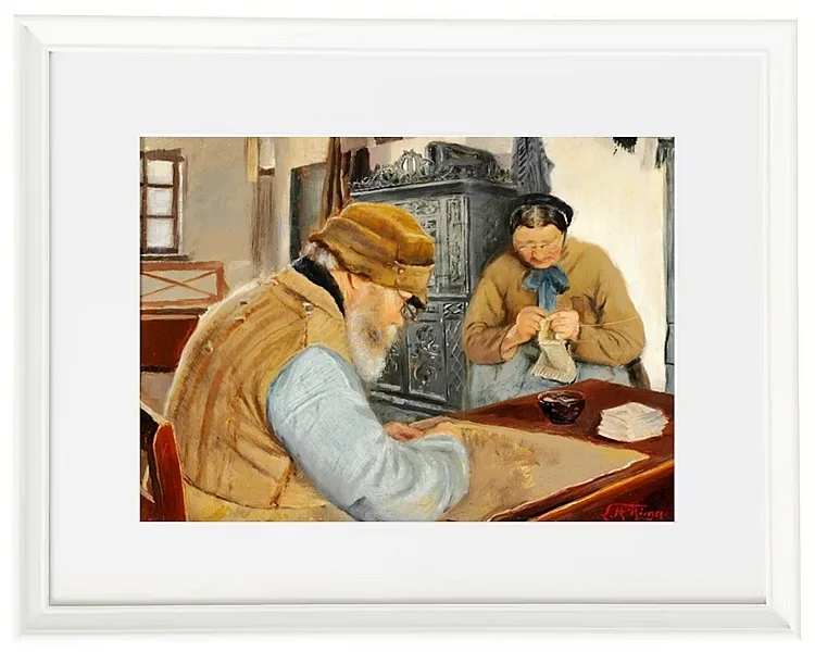 Laurits Andersen Ring – Dorfbewohner 1887 | Giclée Kunstdruck gerahmt
