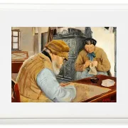 Laurits Andersen Ring – Dorfbewohner 1887 | Giclée Kunstdruck gerahmt