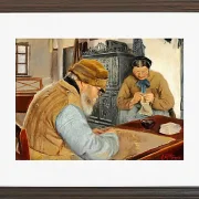 Laurits Andersen Ring – Dorfbewohner 1887 | Giclée Kunstdruck gerahmt
