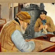 Laurits Andersen Ring – Dorfbewohner 1887 | Giclée Kunstdruck gerahmt