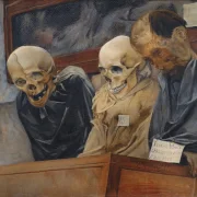 Laurits Andersen Ring – Drei Schädel aus dem Convento dei Cappucini in Palermo 1894 | Giclée Kunstdruck gerahmt