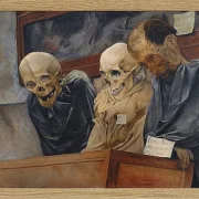 Laurits Andersen Ring – Drei Schädel aus dem Convento dei Cappucini in Palermo 1894 | Giclée Kunstdruck gerahmt