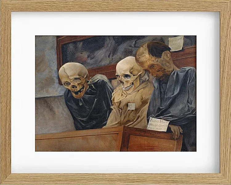 Laurits Andersen Ring – Drei Schädel aus dem Convento dei Cappucini in Palermo 1894 | Giclée Kunstdruck gerahmt