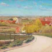 Laurits Andersen Ring | Blick von einer Straße in der Nähe von Næstved, Seeland – 1892 | Gerahmter Kunstdruck | Realismus