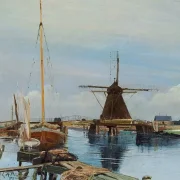 Laurits Andersen Ring | En havn - 1897 | Indrammet kunsttryk | Realisme